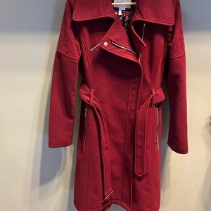 BCBGeneration Cranberry Moto trench LARGE